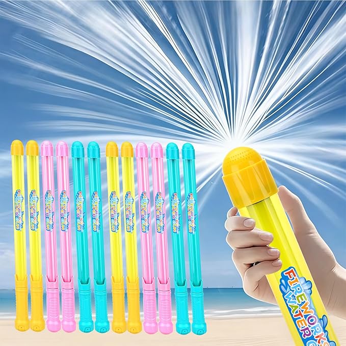 12Packs Creativity Fireworks Water Gun,Sprays Water in a Firework-Like Pattern, Squirt Gun for Kids, Bulk Samll Water Blaster Summer Pool, Backyard, Beach Water Game Outdoor Toys