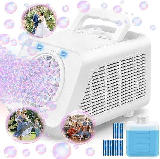 Kizmore Automatic Bubble Machine for Kids: Battery Operated Bubble Maker for Toddlers 3+ Contain 6 AA Battery| Indoor Outdoor Toys for Birthday Wedding Party
