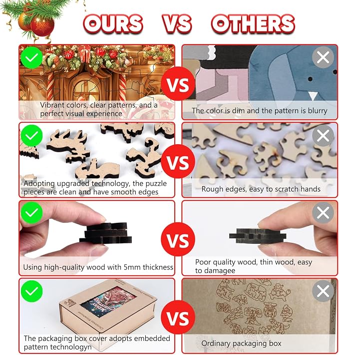 Leodozzio Christmas Tree Snowhouse Wooden Puzzles for Adults 500 Pieces, 5MM Unique Winter Shape Jigsaw Puzzle for Grandkids, Holiday Decoration Gifts, Family Game,10x18.3 in