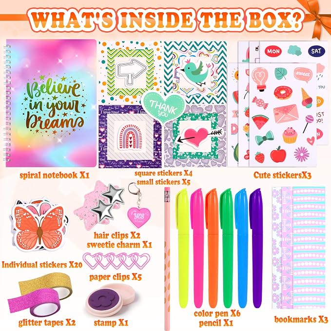 Nsrzua DIY Journal Kit for Girls,Toys for Ages 8-14 and Birthday Gifts for Girls