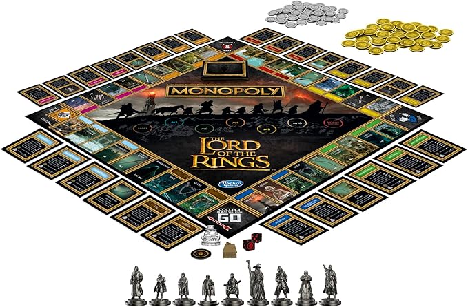 Hasbro Gaming Monopoly: The Lord of The Rings Edition Board Game Inspired by The Movie Trilogy, Play as a Member of The Fellowship, Ages 8 and Up (Amazon Exclusive)
