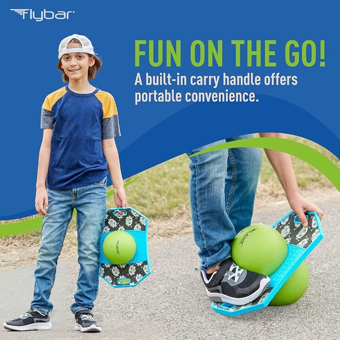 Flybar LED Pogo Trick Ball for Kids Balance Bounce Board w/Anti-Slip Deck