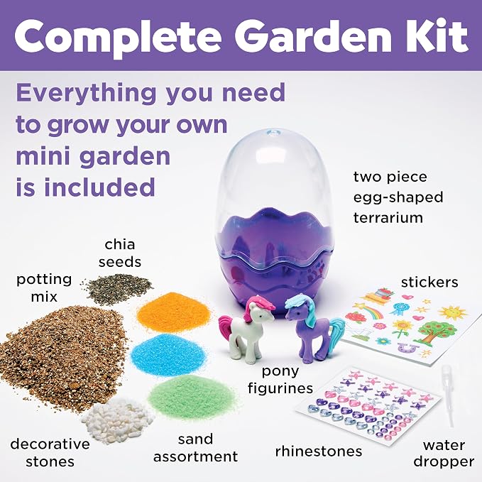 Creativity for Kids Mini Garden: Pony Terrarium Kit - Horse Gifts for Girls, Crafts for Kids and Girl Toys, Easter Basket and Birthday Gift Ideas for Girls (Ages 6+)