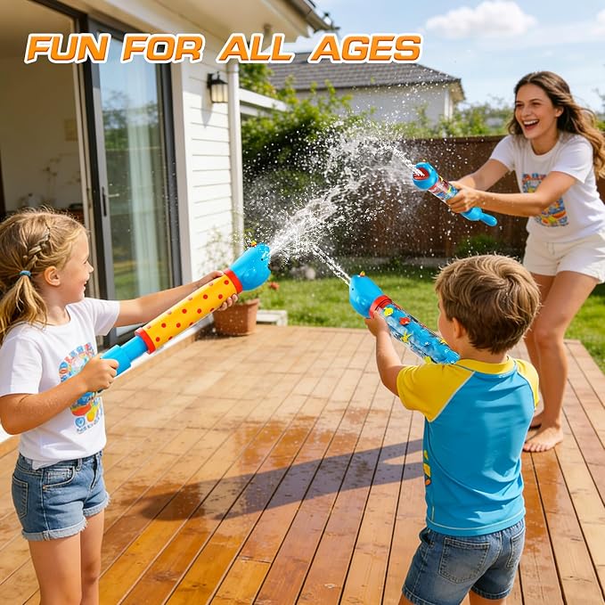 4 Pack Animal Shape Water Gun Blasters for Kids Ages 3-5 4-8, Water Shooter Waterproof Squirt Soakers, Pool Beach Summer Party Toys, Outdoor Water Play Games for Boys Girls Ages 3 4 5 6 7 8 9
