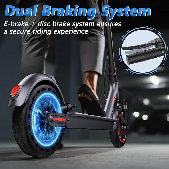 Maxshot Electric Scooter, 8.5" /10" /14" Tire, 16/19/22 Mph Top Speed, 12/16/21/27/28/49/50 Miles Long Range, Folding Escooter for Adults and Kids with Seat Bag, Dual Braking, Dual Suspension, App