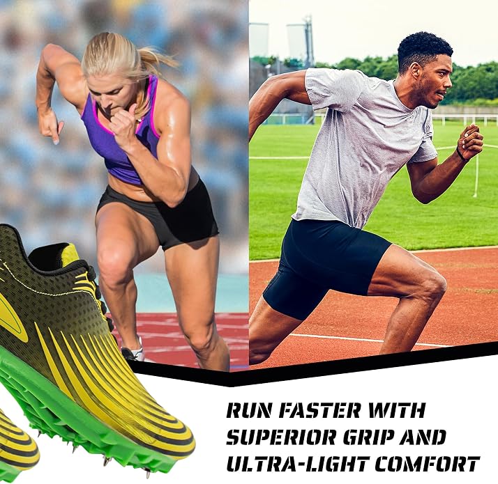 RUNIC Track & Field Shoes for Men, Women & Kids – Pro Running Spikes for Sprint, Race & Training – 7 Spikes + Extra Spikes & Wrench (US Men Size)