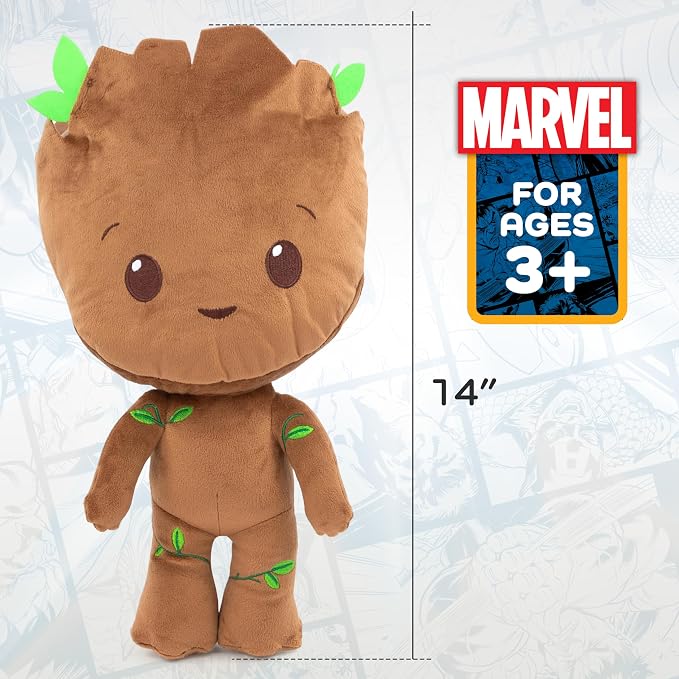 Jay Franco Guardians of the Galaxy Groot Stuffed Pillow Buddy - Super Soft Polyester Microfiber, 14 inch (Official Marvel Product)