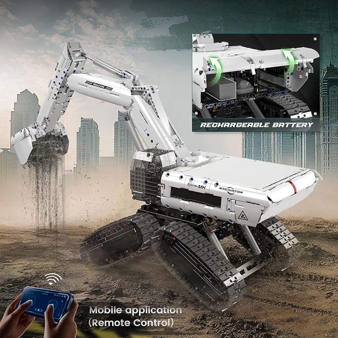 Mould King 17079 RC Excavator Building Set, Construction Digger with 8 Motors, Collectible Truck Model Kit for Men & Women, STEM Engineering Toys for Adults(3195 Pieces)