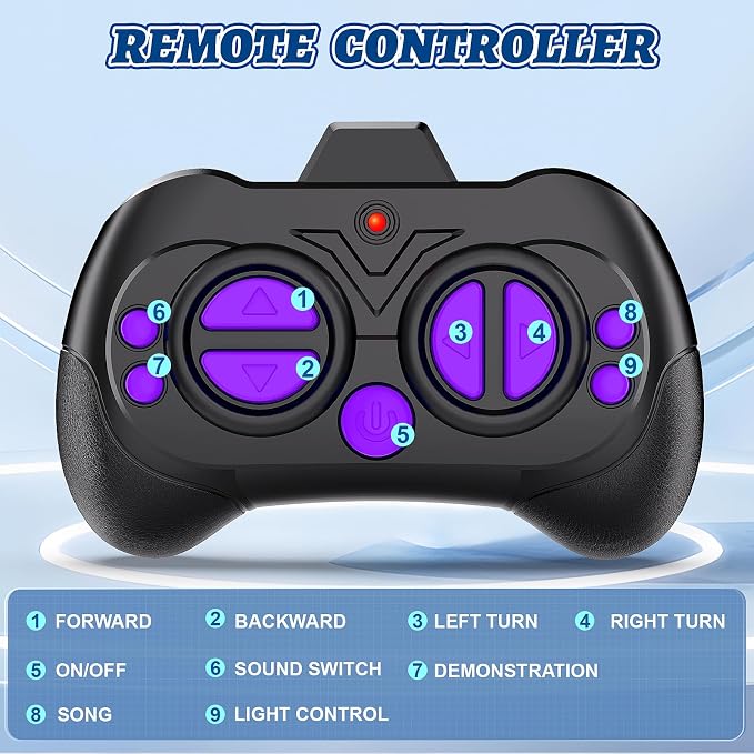 MindPal Robot Toys for Boys Girls with Auto-Demonstration Robots for Kids Remote Control Rechargeable Emo Robot with LED Eyes Age 3 Years and Up Purple