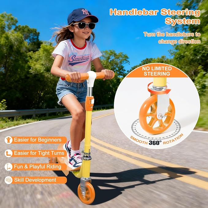 Kids Scooter: LED Lighted 3 Wheel Scooters for Kids 2-5,3 Adjustable Height Handlebar, Anti-Slip Deck,Heavy Duty Metal Scooters for Boys Girls Ages 3-5, up to 110 Lbs,Toddler Kick Scooter 2 Year