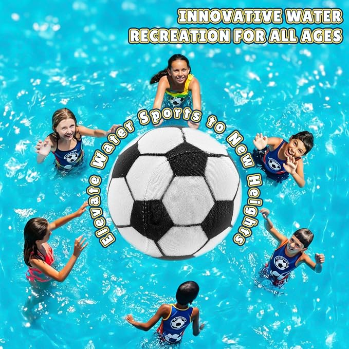 Water Skipping Ball Pool Water Toy, 3 Pack Water Bouncing Ball Soccer Design Skip Balls, Summer Beach Swim Toys Games for Kids and Adult Games
