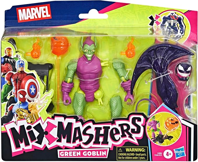 MixMashers Marvel Green Goblin Custom Spider-Man Mix-and-Match Deluxe Action Figure & Accessories, 5-Inch-Scale (12 cm) Super Hero Toys, Ages 4+