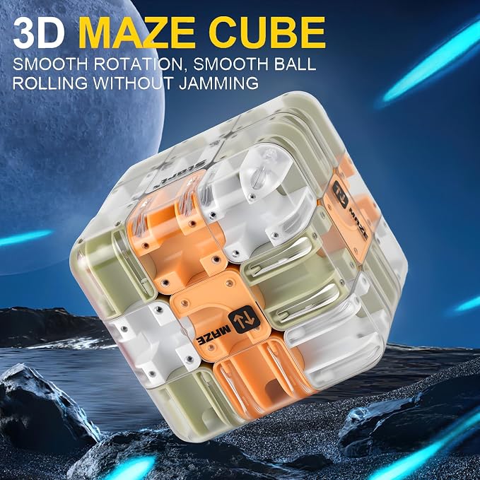 3D Cube Puzzles Fidget Toys - Brain Teaser Puzzles Toys Educational Learning Toys for Logical Thinking, Puzzle Maze Cube Easter Basket Stuffers Birthday Gifts (Green)