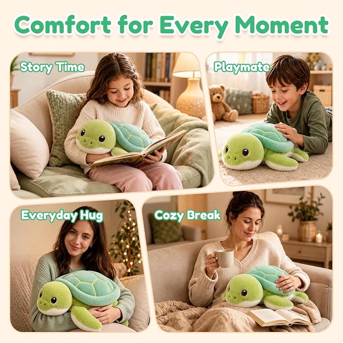 Turtle Weighted Stuffed Animal Soft Plush Toy Gift (10.6 Inch, 0.7 Lbs)