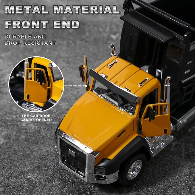 AIUAZA 1/50 Engineering Construction Vehicle, Dump Truck, Excavator, Mixer, Only The Front of The car is Made of Alloy，Collection Model car, Boy's Door Opening Pull Back car Toy (Mixer Truck)