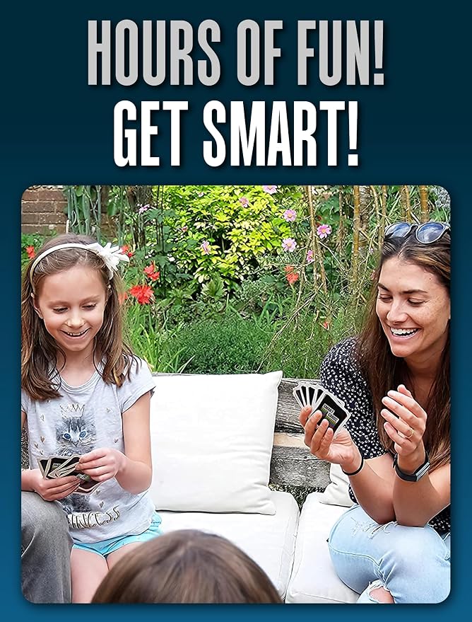 SMART Cards Animals, Gift, Stocking Stuffer, Travel Card Game, 100 Cards of Animals, 7 Games in 1, Pairs, Snap, Trumps, Rummy, Quiz, Facinating Facts, Age 5+, 1-8 Players
