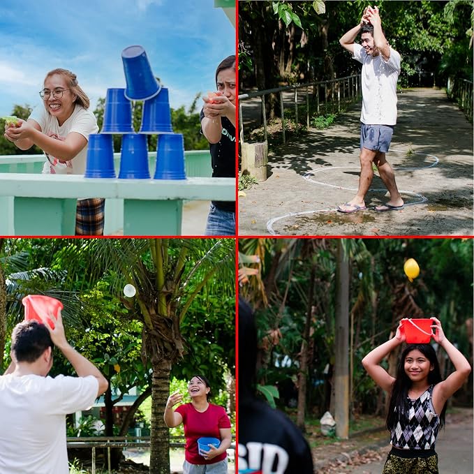 Funwares Original 272 Outdoor Minute of Fun Games - Minute to Win It Family Party & Travel for Kids & Adults, 2-12 Players! Ready to Play Right Out of the Box!