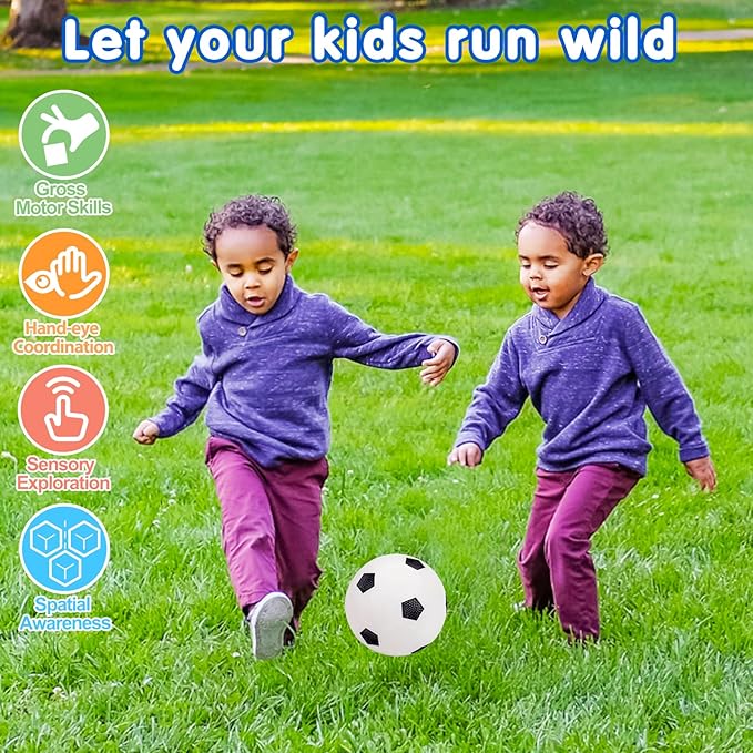 5 Pack Sports Balls for Toddlers 1-3 Outdoor Toys Football Soccer Basketball Baseball with Bag 1 2 Year Old Boy Toys Sport Bouncy Pool Balls Outside Playground Toddler 1-3 2-4 3-5 Birthday Boys Gifts