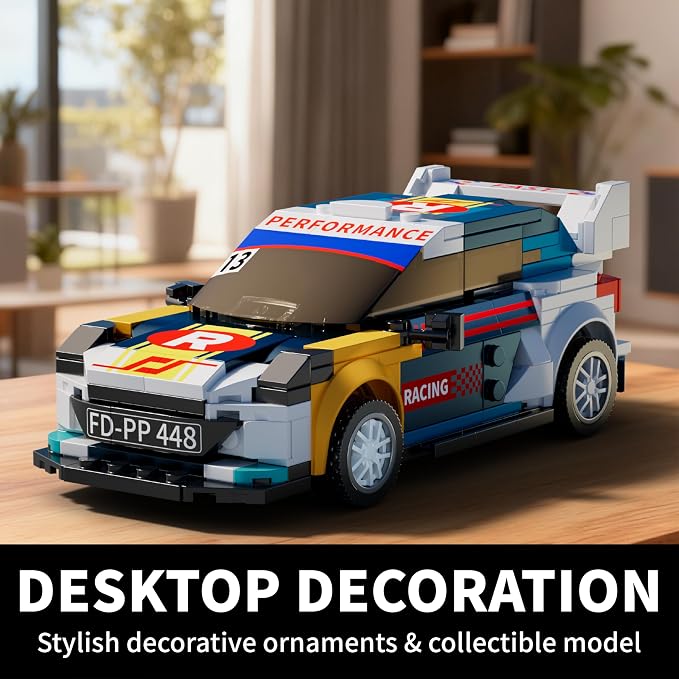 Car Building Set, Off-Road Racing Cars Buildings Blocks Sets for Adults Kids, Miniature Vehicle Model w/ Forest Scene Modular Car Building Kit Toys Gift for Birthday Holidays,Drift Rush 1049PCS