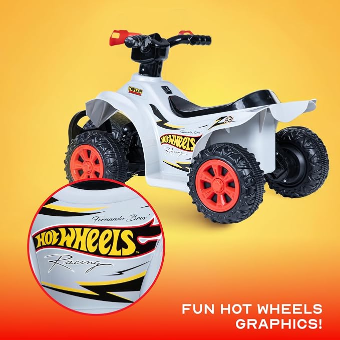Hot Wheels - 6V ATV Ride On Toy for Kids, LED Headlights, Battery Powered