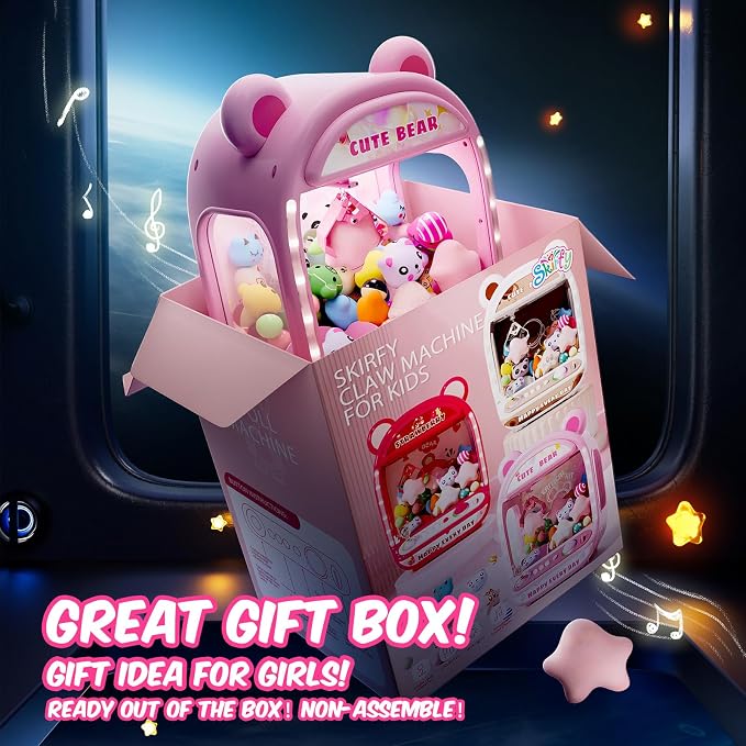 Skirfy Claws Machines for Kids,Unicorns Toys for Age 6+,Kids Games Mini Vending Machines with Squishys Toy Candy Dispenser,Claws Game Machine,Birthday for Girls Age 8-12