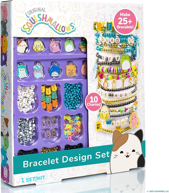 Original Squishmallows Bracelet Design Set, Cute & Friendship Bracelet Kit, Jewelry Making Kit, Charm Bracelet Making Kit, Beading & Jewelry Making, Friendship Bracelet Making Kit