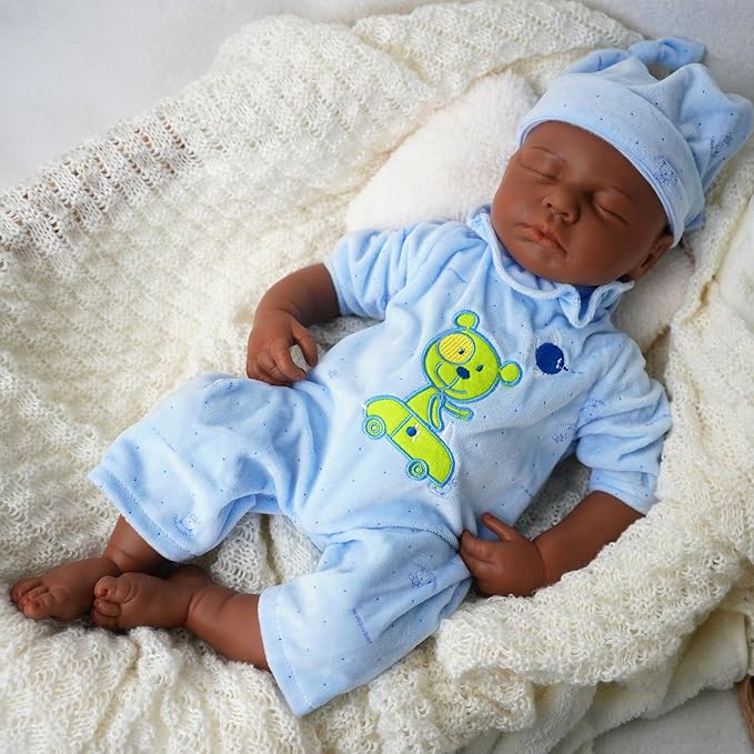Boy 18.5 Inch, Full Silicone Baby Doll, Reborn Baby Dolls Silicone Full Body, Realistic Baby Dolls, Newborn, Not Vinyl, with Gift Box
