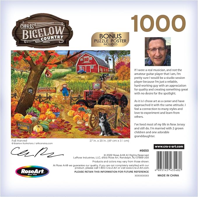 RoseArt - Chris Bigelow - Fall Harvest - 1000 Piece Jigsaw Puzzle for Adults