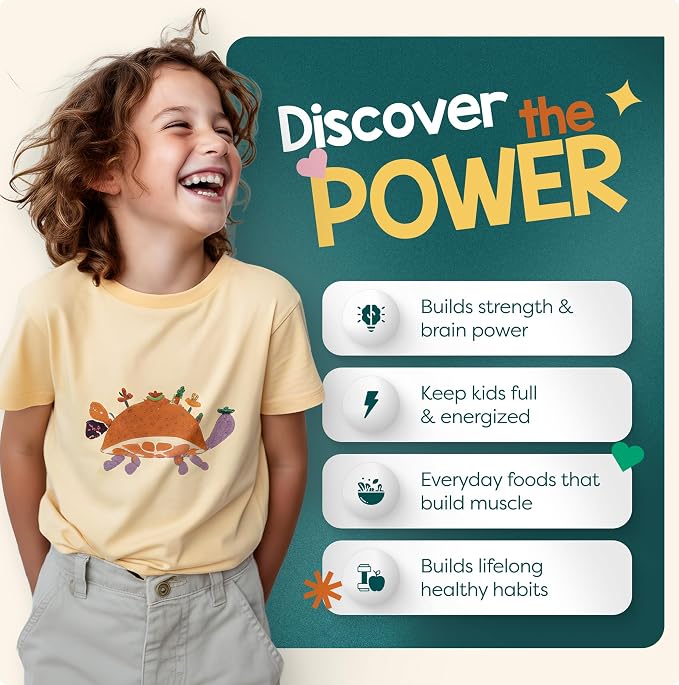 Baketivity Powerful Proteins Kids Nutrition Kit – STEM Science & Cooking Activity Kit with Recipes & Activity Book – Educational Food Learning Kit for Homeschool Activities, Birthday Gifts for Kids