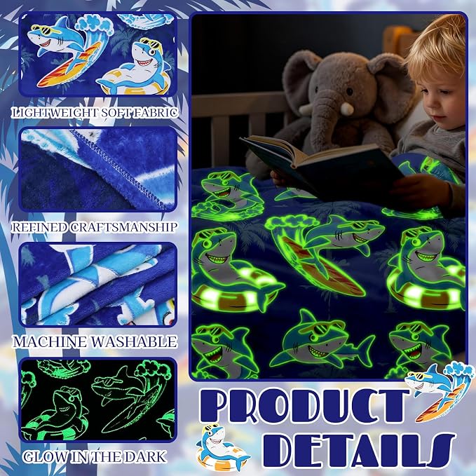 ORDM Shark Blanket Gifts for Boys, Whale Shark Toys, Ocean Decor