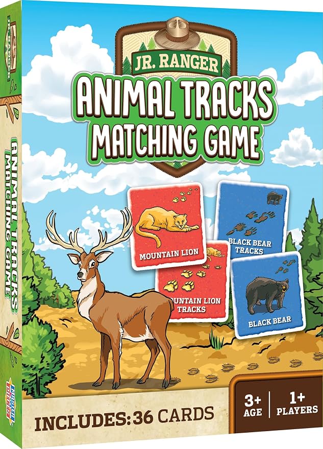 Masterpieces Jr Ranger - Animal Tracks Matching Game - Fun Family Entertainment for Kids and Adults - Educational, Engaging, and Perfect for Game Night, Classroom Activities, and Interactive Play