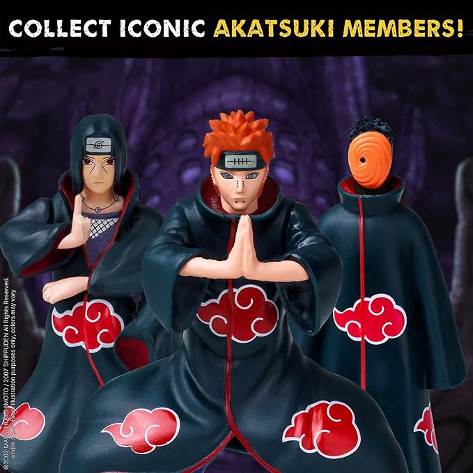 P.M.I. Naruto Shippuden Collectible Mini Figures 12 Pack Deluxe Box | Anime Toy Set Featuring Team 7 Ninjas, Akatsuki, Legendary Sannin & Hidden Rare Shinobi (Assortment A)