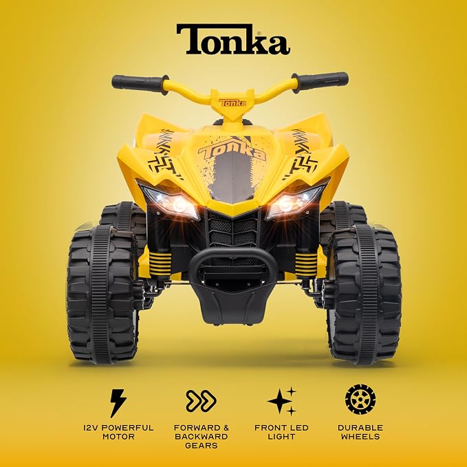 Tonka 12V ATV Ride On Toy, Fun and Exciting Ride for Kids, Stylish Design for Imaginative Play