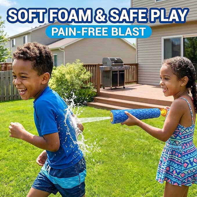 Water Gun Blaster for Kids Toddler: 3 Pack Pool Toys for Kids Foam Water Squirters - Outdoor Summer Swimming Beach Toys for Ages 4-8 6-8 8-10 8-12 Backyard Pool Party Favors for Boys Girls