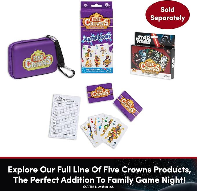 Five Crowns Card Games Star Wars – Family Games Night - Card Games for Families - Multi-Player - Star Wars Toys - Travel Games - Playing Cards - Family Activities
