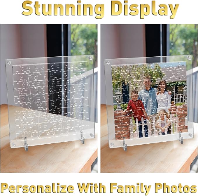 Funwares 100-piece ImPuzzable Clear Puzzle – Insanely Hard Brain Teaser for Adults – Acrylic Jigsaw with False Edges and Fale Corners – Funny White Elephant Gift