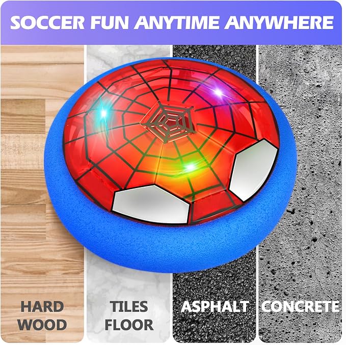 Ocditikl Hover Soccer Ball, Air Floating Soccer with LED Lights & Foam Bumper, Indoor Soccer Toys for Kids Ages 5-12, Ideal Easter Birthday for 4 5 6 7 8 9 10 11 12 Year Old Boys Girls