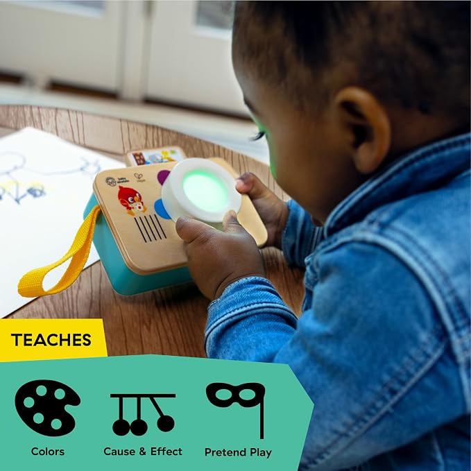 Baby Einstein + Hape Learning Lens Toy Camera for Pretend Play, Ages 6 Months and Up