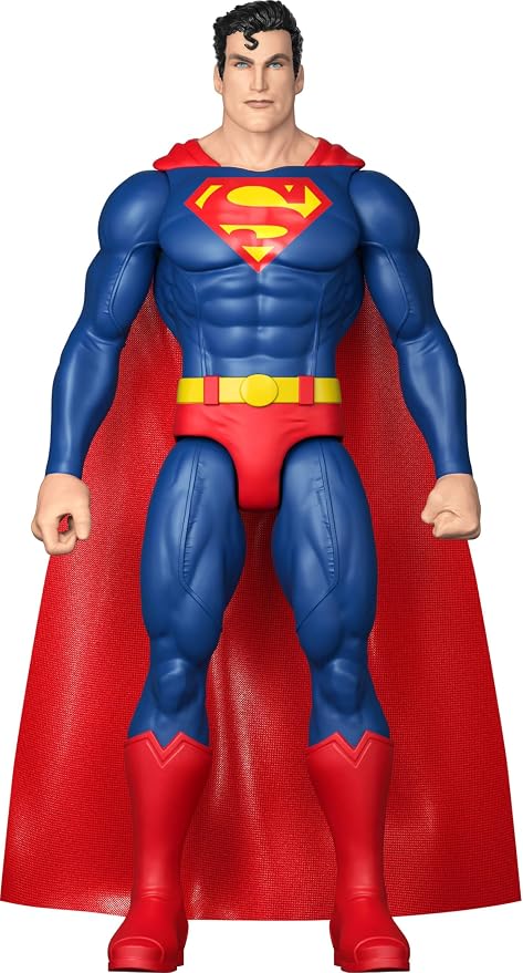 Mattel DC 12-Inch Superman Action Figure, Classic Red & Blue Super Suit with Fabric Cape, Detailed Design & 7 Points of Articulation