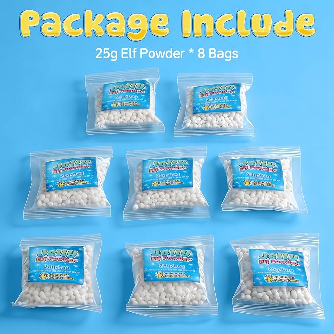 wookidel 8 Packs Magic Water Elf Powder Refill - Aqua Fairy Water Pets Solution Refill, DIY Squishy Maker Kit, Compatible with Most Water Elf Kits, Perfect for Family Parties & Kid's Creative Play