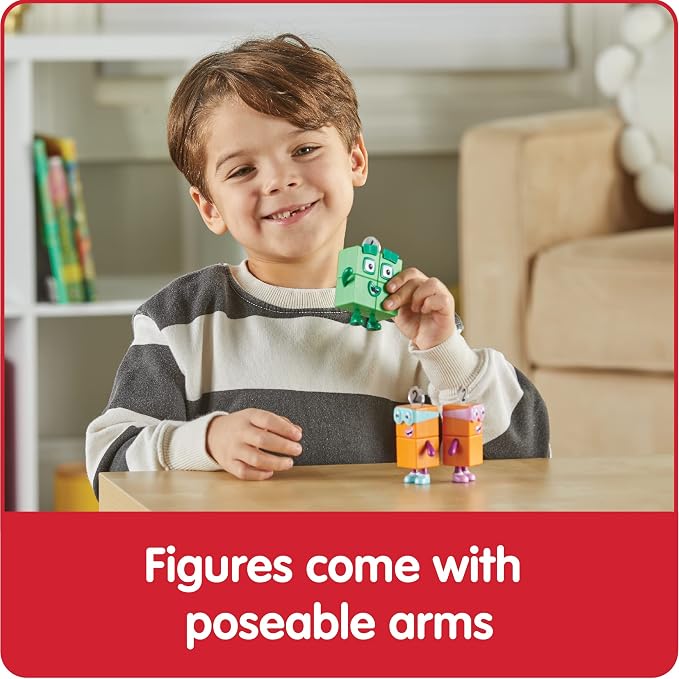hand2mind Numberblock Four and the Terrible Twos, Cartoon Action Figure Set, Toy Figures, Play Figure Playsets, Small Figurines for Kids, Number Toys, Math Toys for Kids 3-5, Birthday Gifts for Kids
