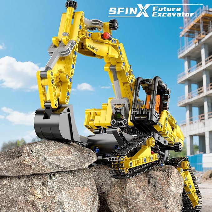 Mould King Crawler Excavator Building Sets, 17076 Engineering Excavator Kits, MOC Model Toys Birthday Gifts for Adults and Teens 14+, Construction Vehicle Set for Excavator Fans (840 Pcs)