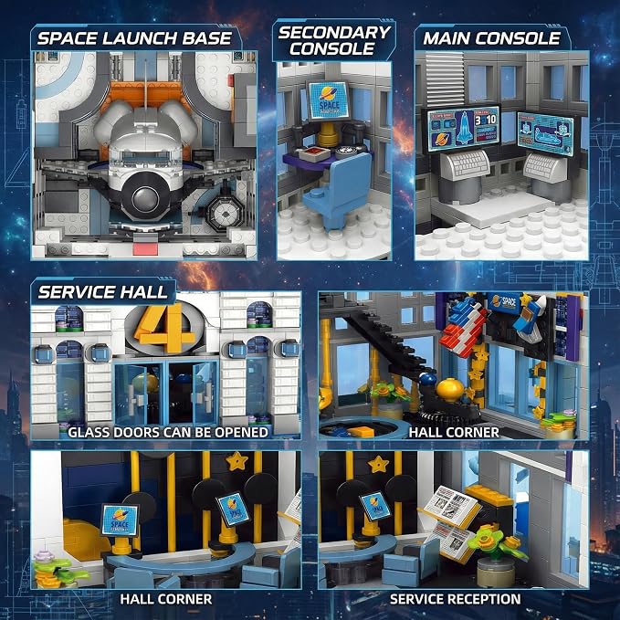 Skyscrapers Modular Building Blocks,71cm Tall Four Heroes Tower Building Architecture Set -Space Academy Collectible Display Toy with Adults, Sci-Fi MOC Construction Gift(6135pcs)