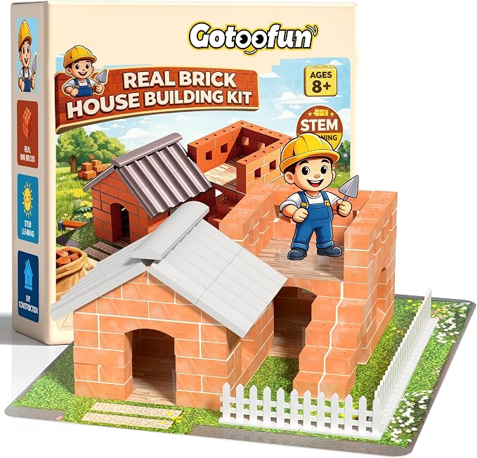Mini House Building Kit for Kids Ages 8+, Tiny House Building Toy with Real Mini Bricks, STEM DIY Construction Set, Cottage House Architecture Craft Gift for Boys and Girls