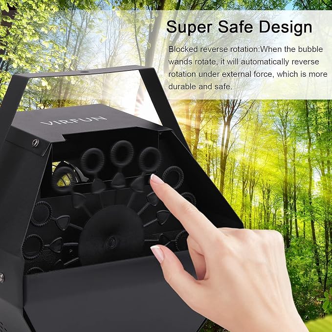 VIRFUN Bubble Machine, Professional Metal Bubble Machine with Wireless Remote Control for Party, Birthday, Wedding, Outdoor, Indoor and Stage Effect