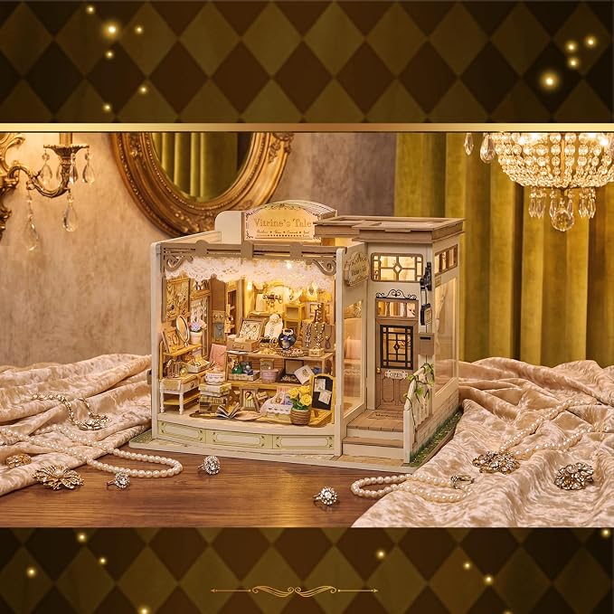 CUTEROOM DIY Miniature House Building Kit, Dollhouse Kit for Adults, Realistic Mini House Building Model Kit, Creative Crafts Home Decor Gift - Vitrine's Tale