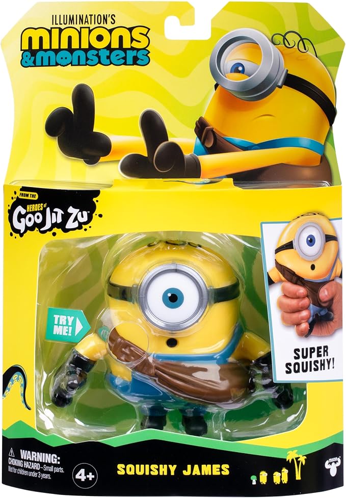 Minions Illumination's Monsters x Heroes of Goo JIT Zu, Squishy James Action Figure, Squishy Toys, Super Gooey Filling, Stretches Up to 3 Times His Size, from the Monster Movie