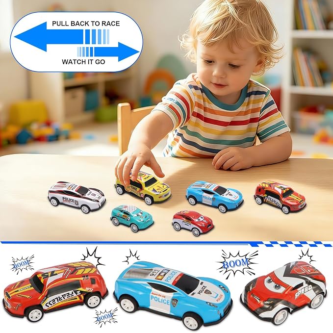 30 Pack Pull Back Cars for Kids, Mini Cars Toy Bulk Party Favor Race Cars Toys, Bulk Small Pull Back Car Toys for Treasure Box, Goodie Bag Stuffers, Pinata Fillers for Boys Girls Toddlers