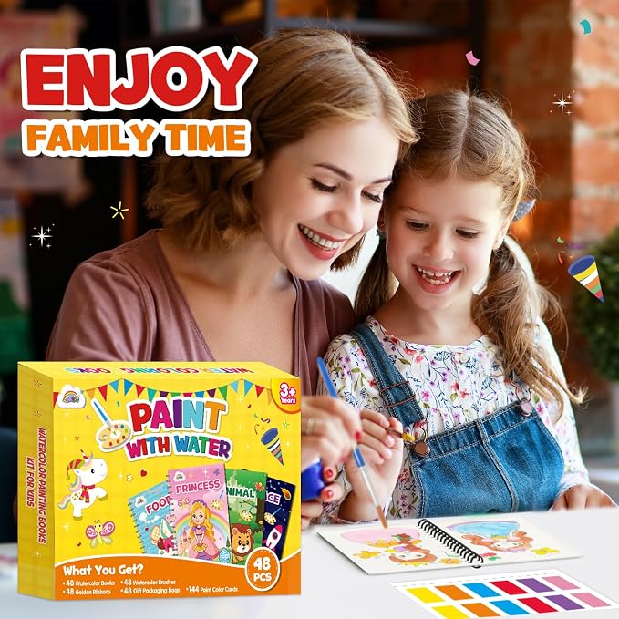 ZMLM 48 Water Coloring Books for Kids Party Favors - Bulk Mini Coloring Books for Kids Ages 4-8,Small Birthday Goodie Bag Stuffers School Return Gift Art Crafts Classroom Prizes
