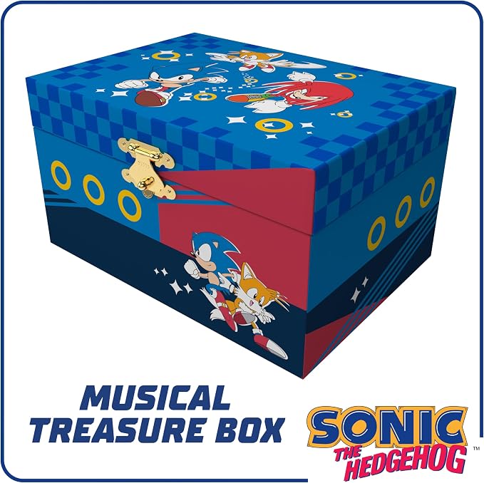 Sonic Jewelry Box for Girls Musical Jewelry Box with Spinning Sonic Figurine, Sonic Toys for Kids Ages 3-5